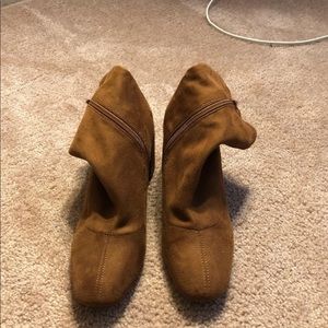 Brown suede boots